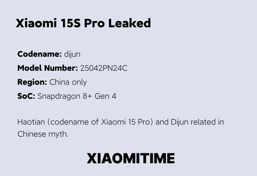 Xiaomi 15S Pro leak